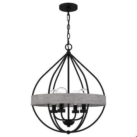 Quoizel Tansy 4-Light Matte Black Pendant QP5339MBK